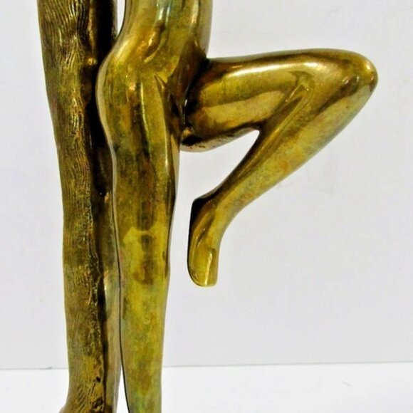Vintage Brass Art Deco Long Haired Nude Woman Sculpture attributed Klara Sever - Picture 4 of 14